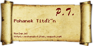 Pohanek Titán névjegykártya